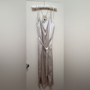 Halston Heritage Satin Slip Dress in Light Champagne